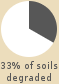 Pie chart: 33% of soils degraded 
